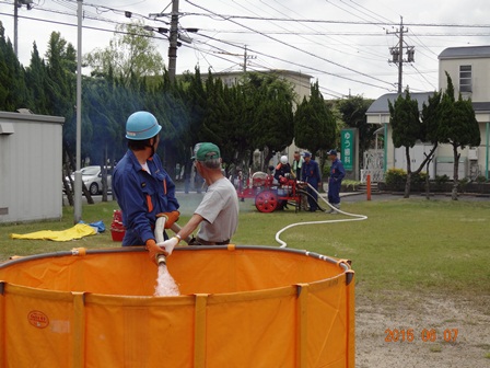 可搬式消防ポンプの取り扱い