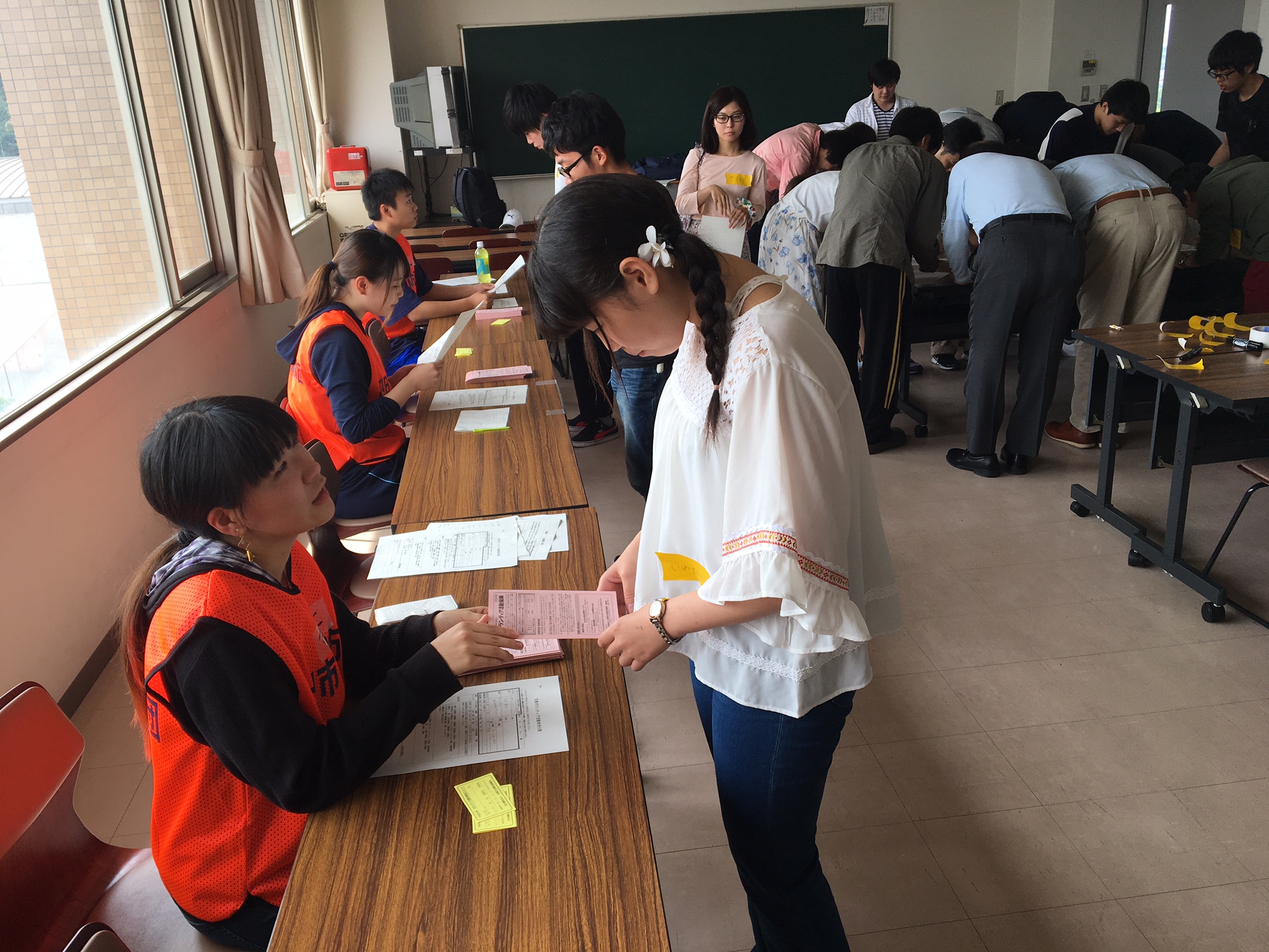 災害ボランティアセンター受付の様子