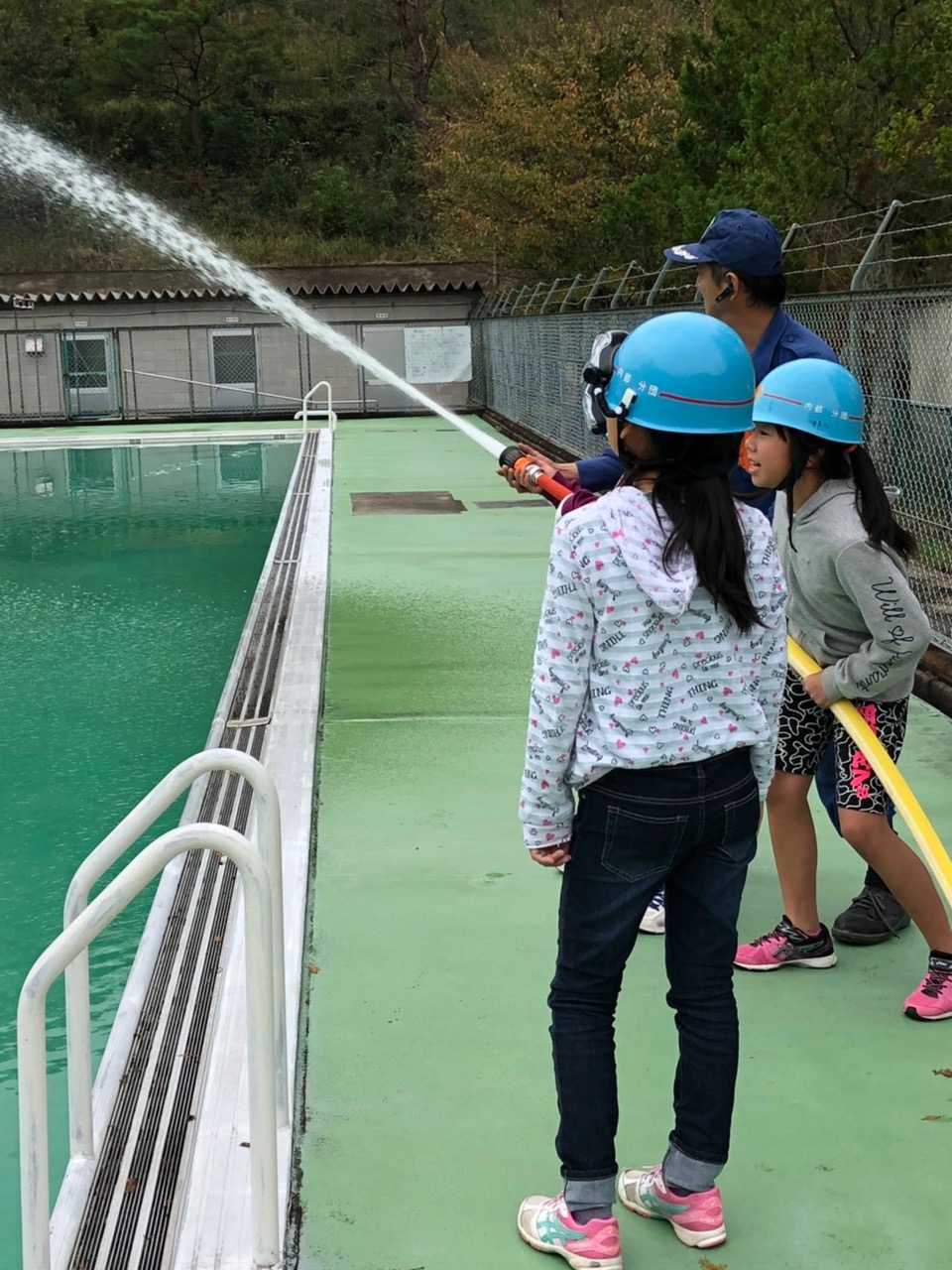 放水訓練の様子