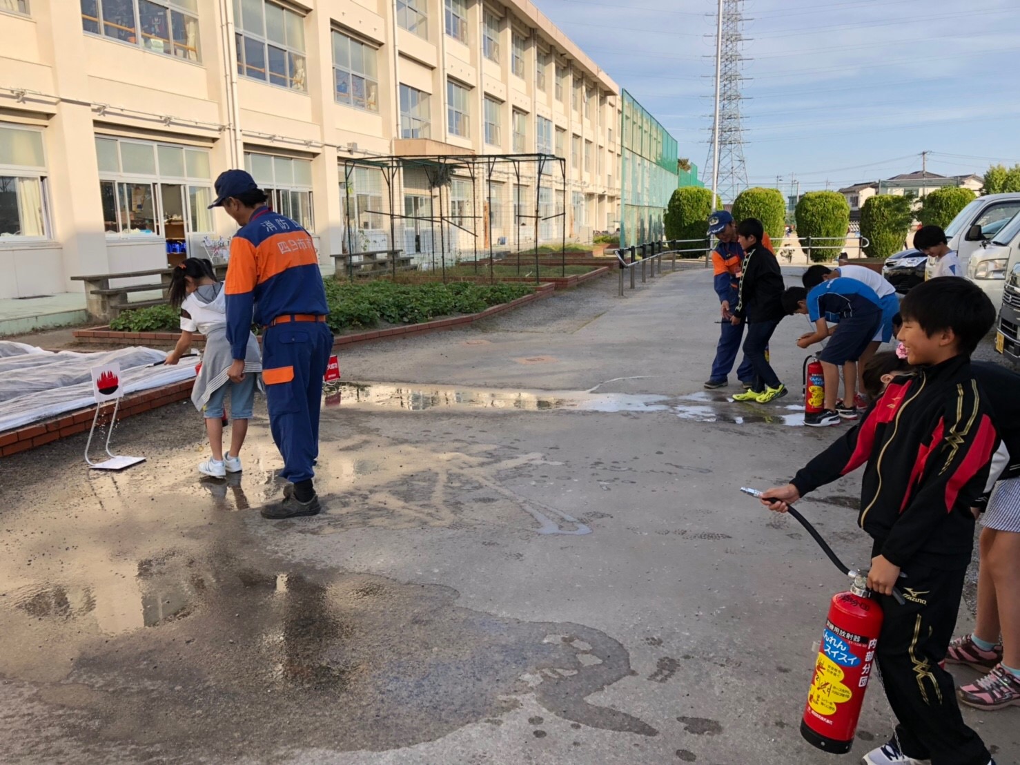 水消火器取扱い訓練