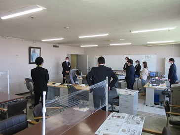 新型コロナウイルス感染症対策室職員激励